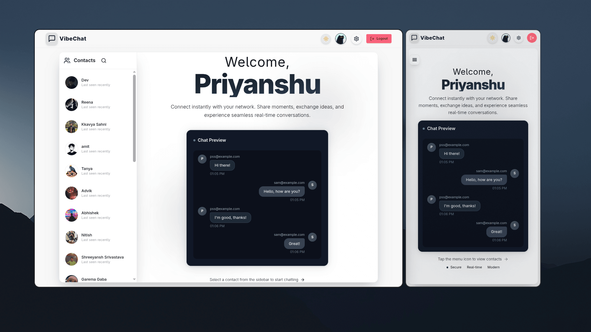 VibeChat – Project by Shekhr Dev